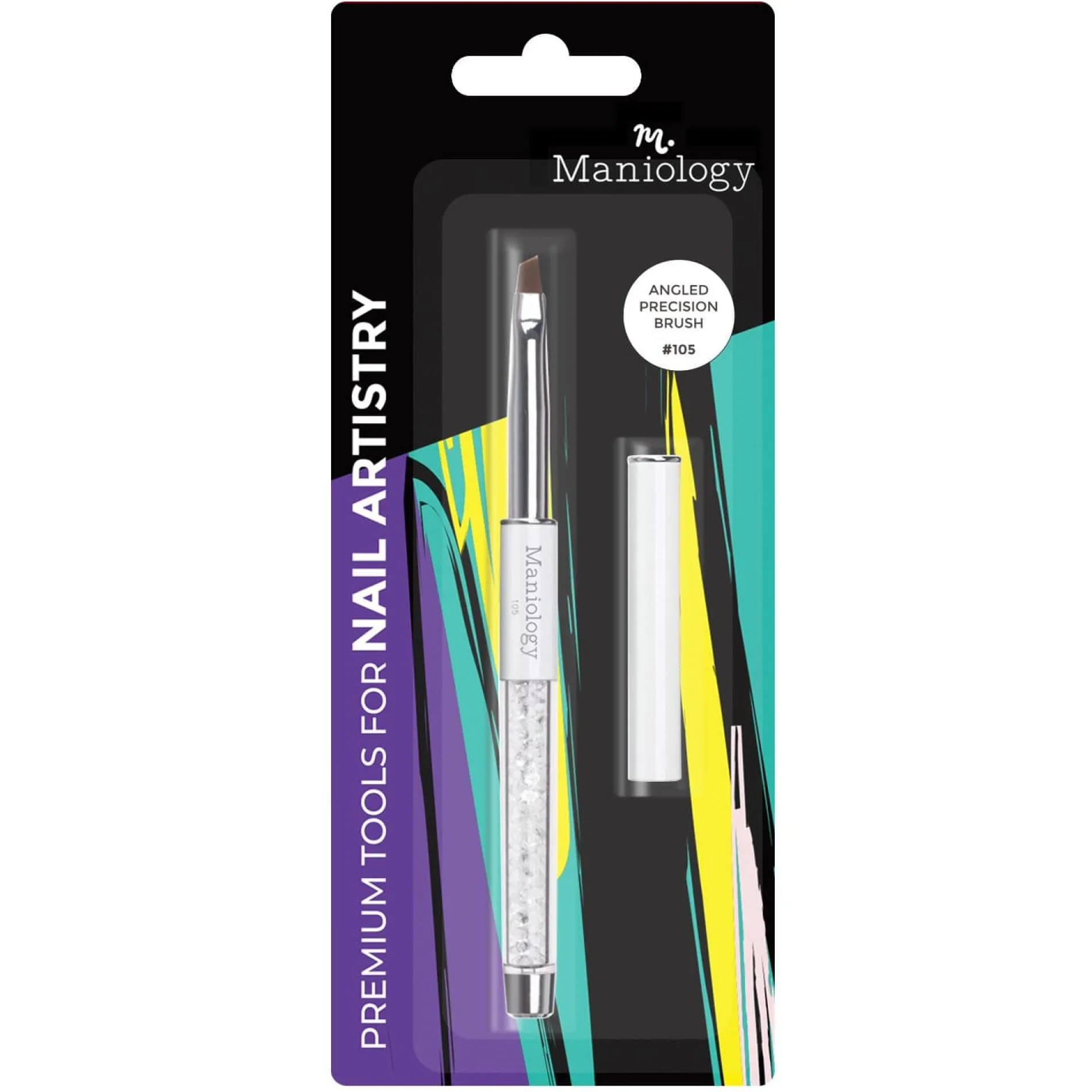 Angled Precision Brush #105- Premium Nail Art Manicure Clean Up Brush Line