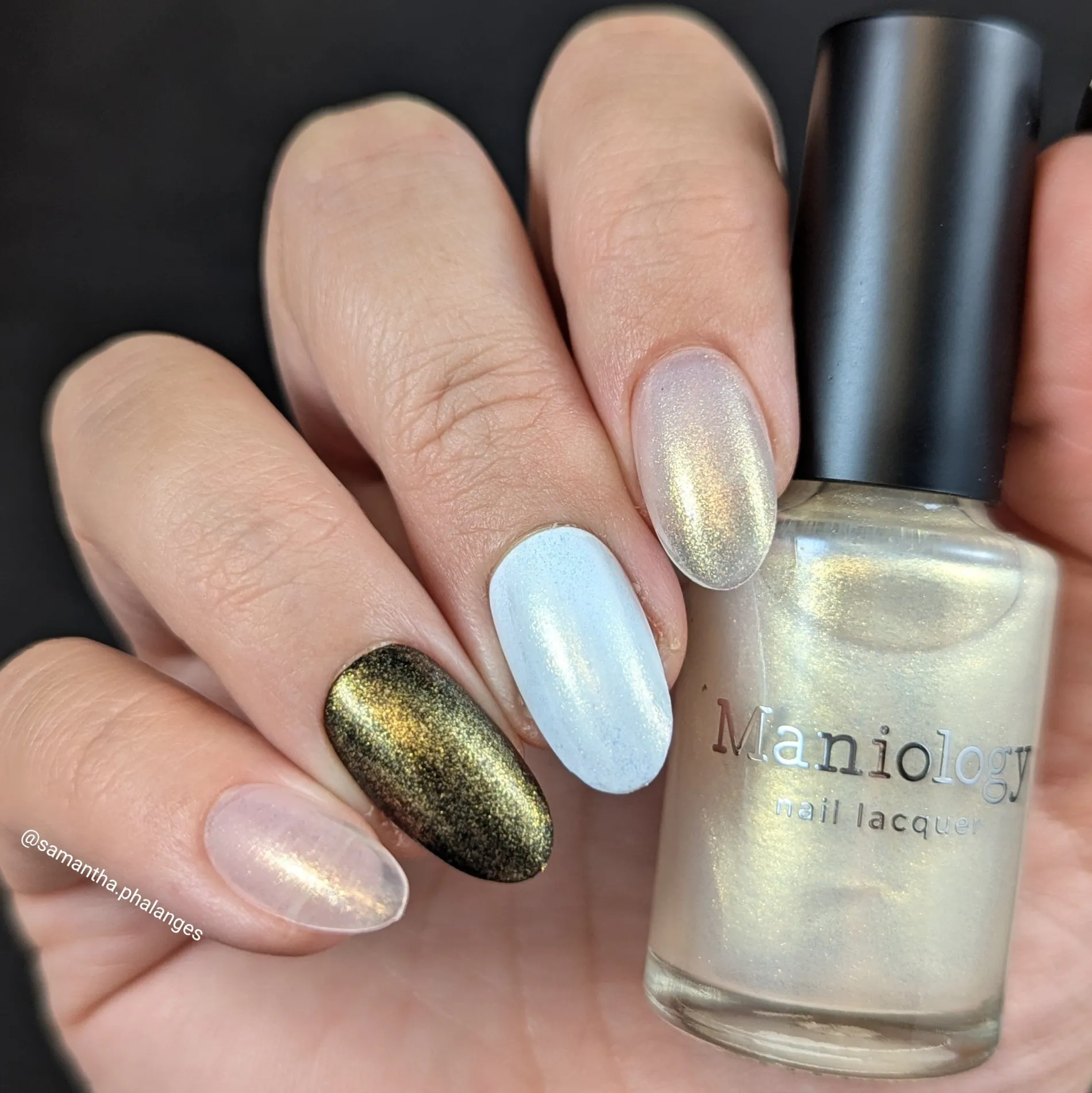 Arctic Dreams: Winter's Light (P171) - Gold Clear Iridescent Glitter Topper Nail Polish