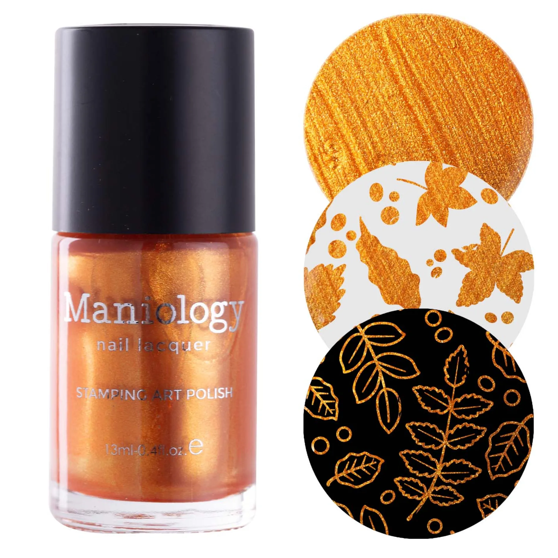 Autumn Bounty: Persimmon (B490) - Orange Metallic Stamping Polish