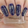 Baroque (B421) - Cream Purple Stamping Polish