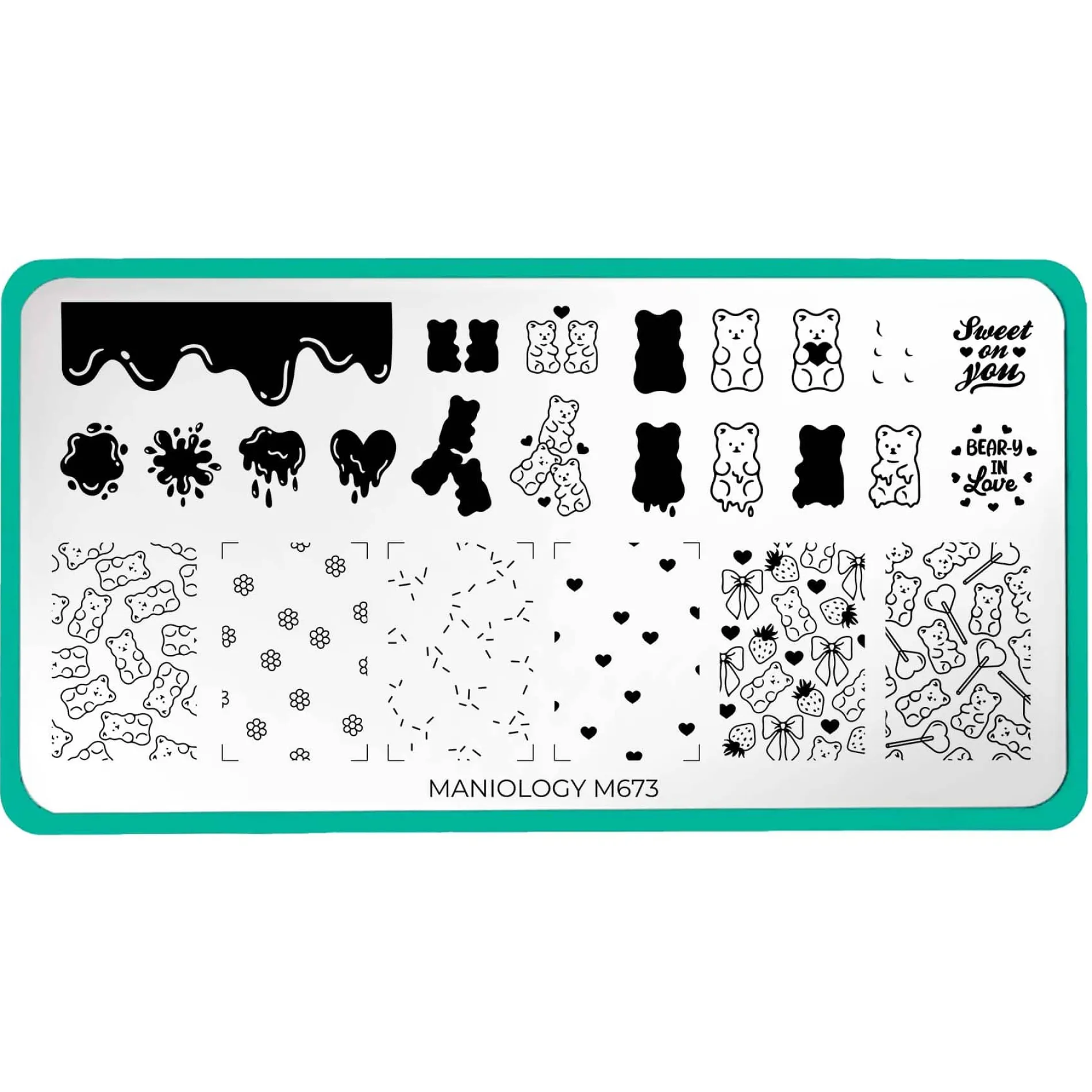 Bear-y in Love (M673) - Nail Stamping Plate