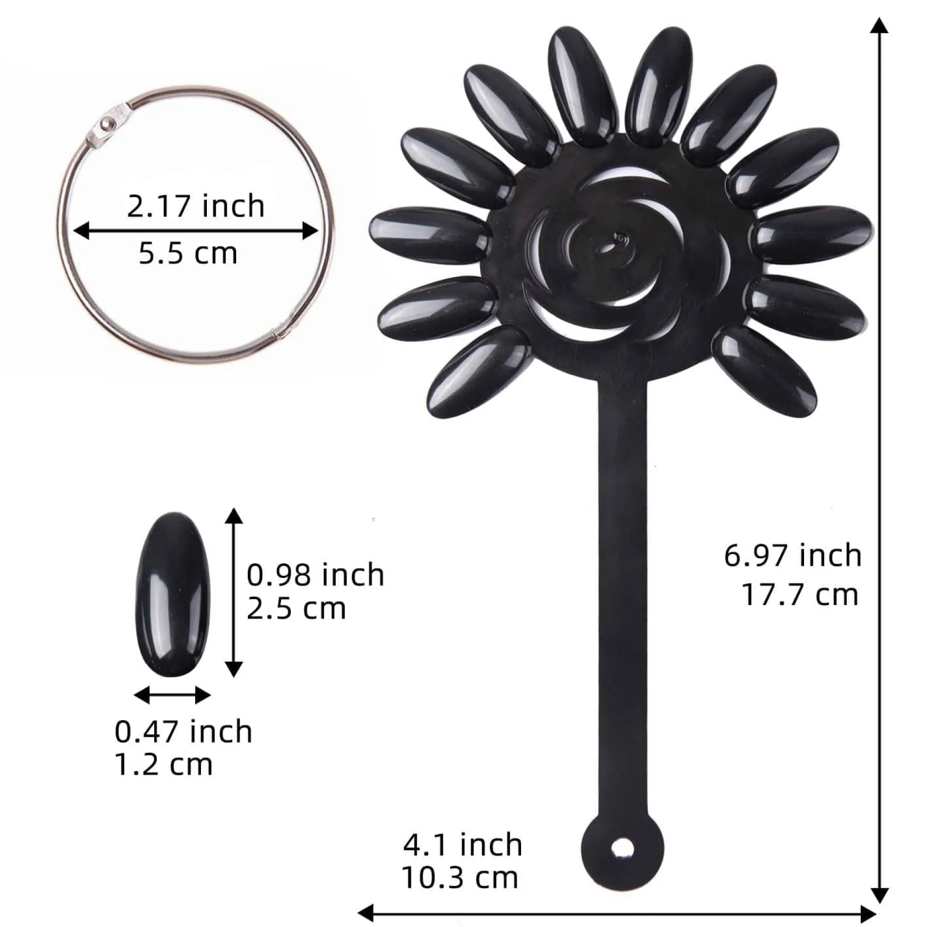 Black Polish Swatch Wheels - Set of 10