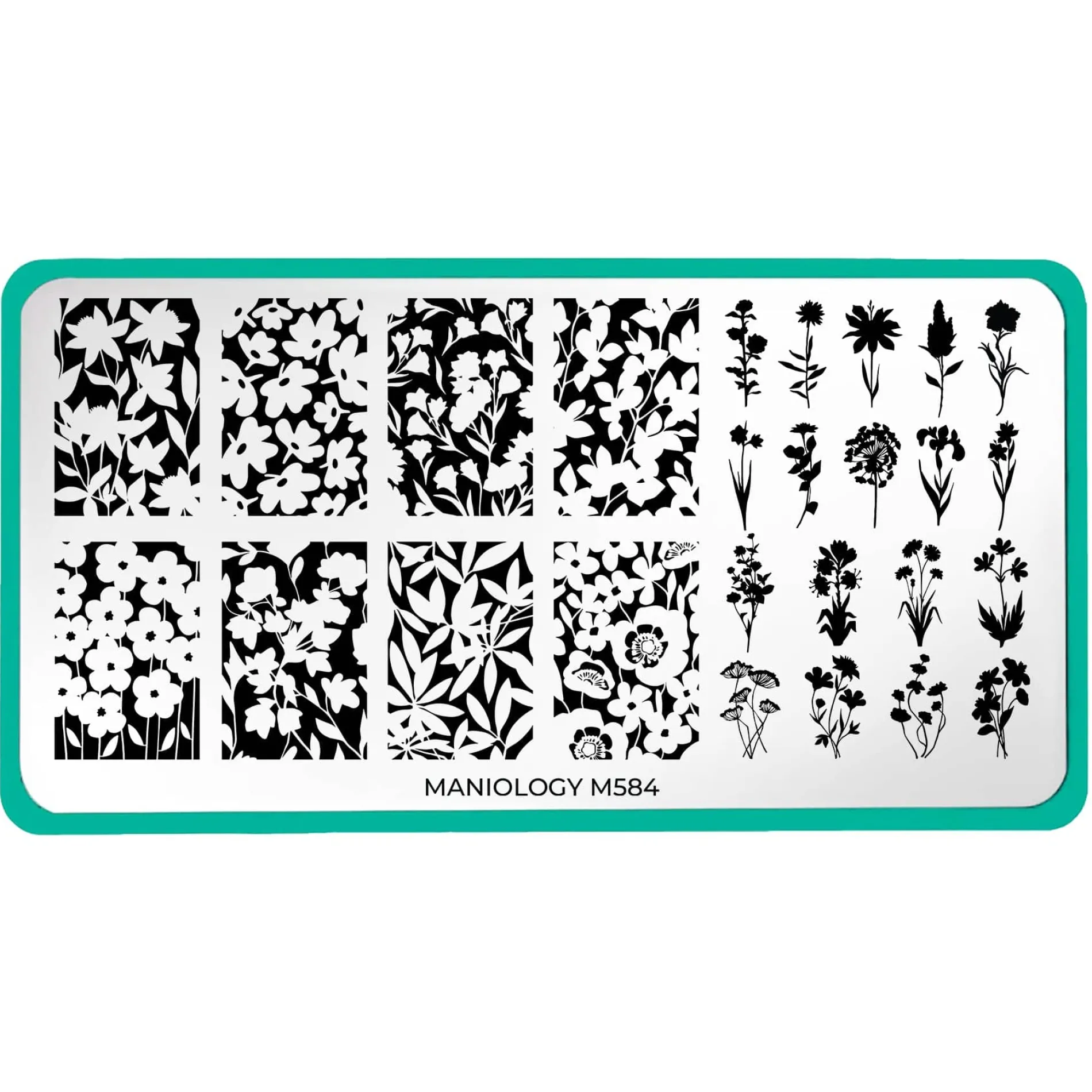 Blooming Silhouettes (M584) - Nail Stamping Plate