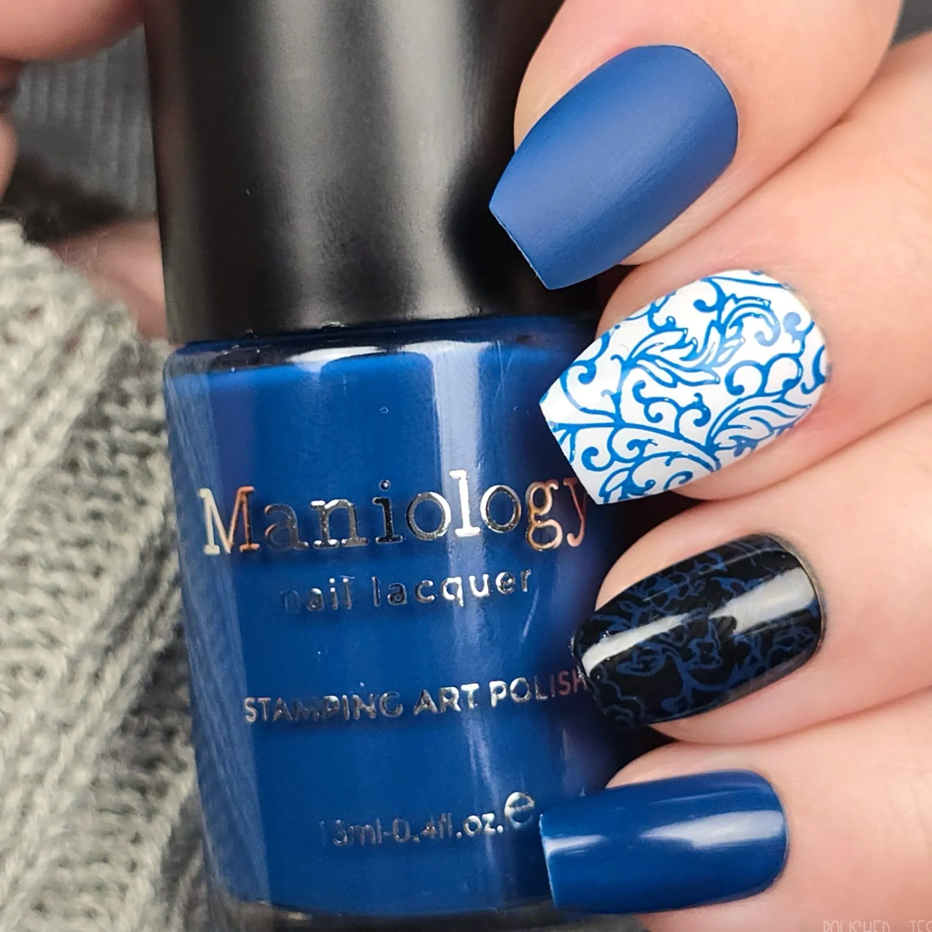 Blue Glaze (B578) - Blue Creme Stamping Polish