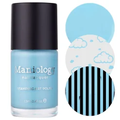 Blue Ribbon (B455) - Cream Blue Stamping Polish