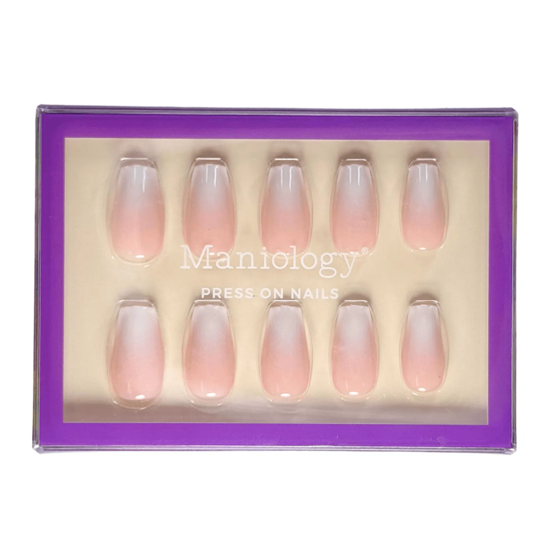 Blush Fade Press On Nails - Short Coffin