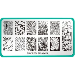Chic Peek: Heart of Stone (BM-XL476) - Nail Stamping Plate