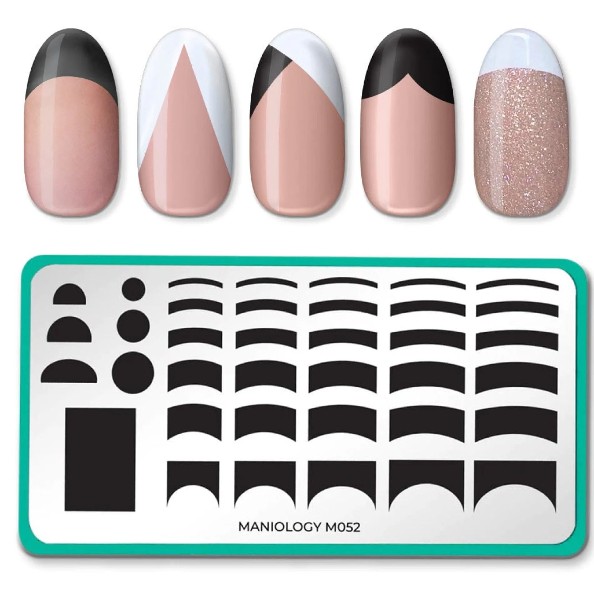 Classic French Nails Bundle: 1 Plate, 2 Polishes, Top Coat, Stamper & Scraper