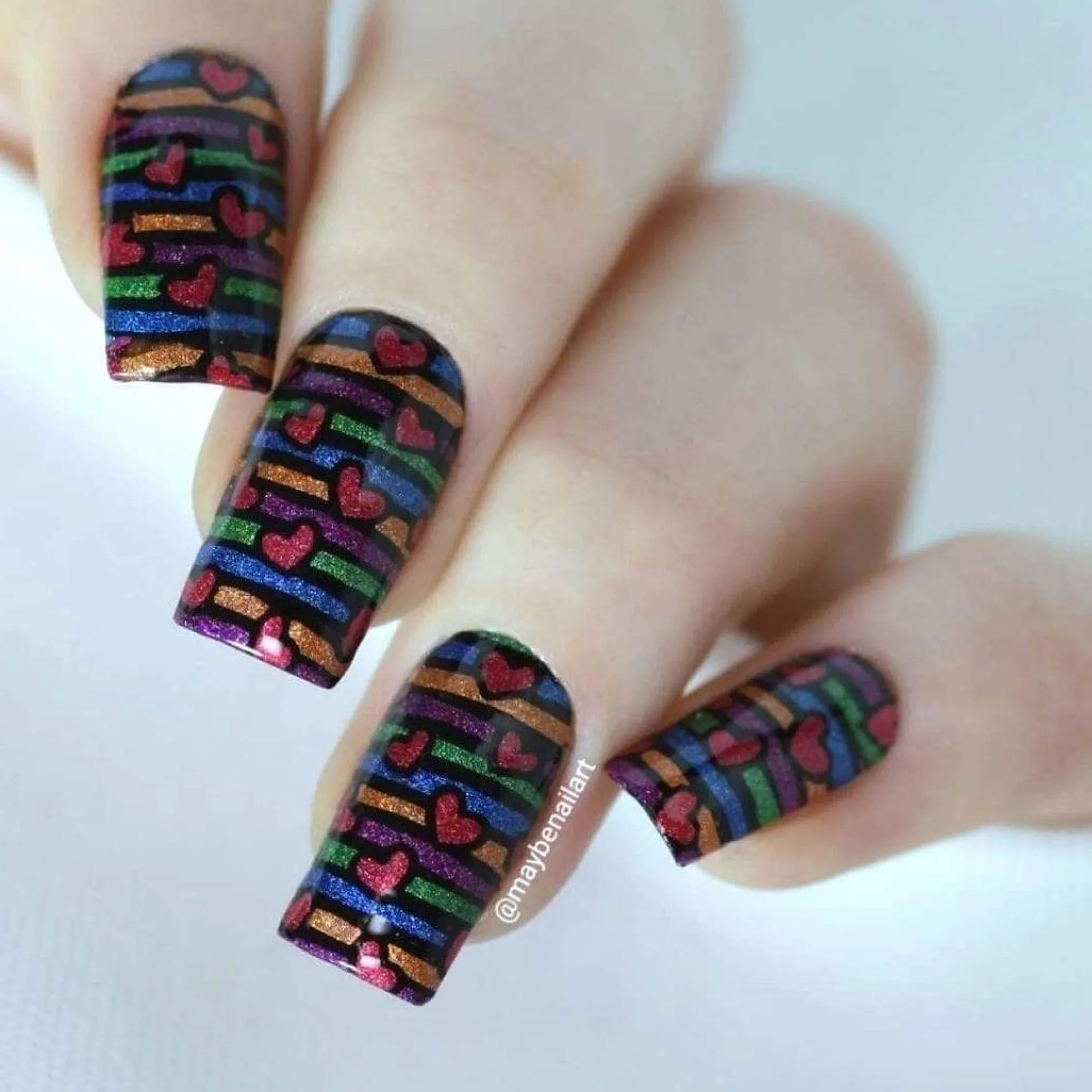 Classic Gradients & Hearts: Set of 3 Nail Stamping Plates