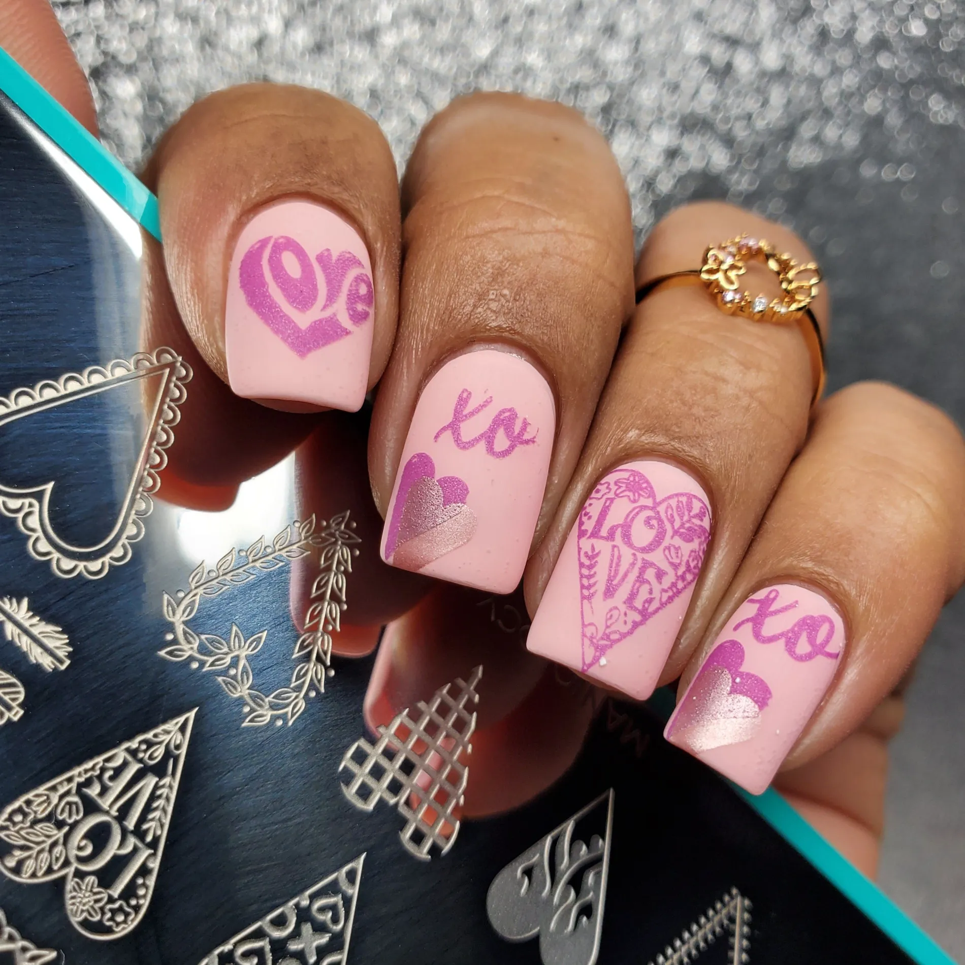 Classic Gradients & Hearts: Set of 3 Nail Stamping Plates