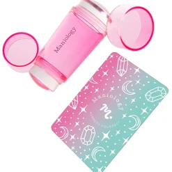 Clear Dual Ended Stamper and Scraper Set in Pink