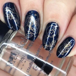 Cosmos (B433) - Pearl Navy Blue Stamping Polish