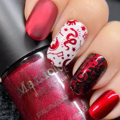 Darkest Night: Evil Eye (B308) Metallic Scarlet Red Stamping Polish
