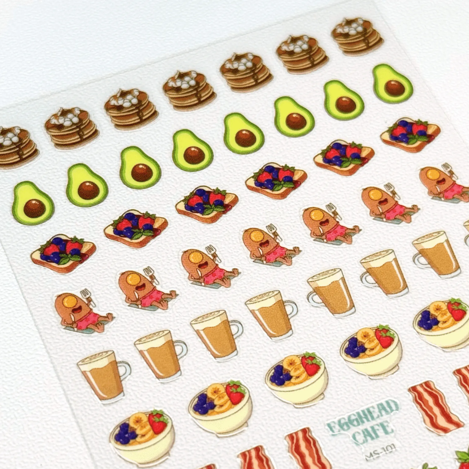 Egghead Cafe x Maniology - Morning Munchies Nail Art Sticker