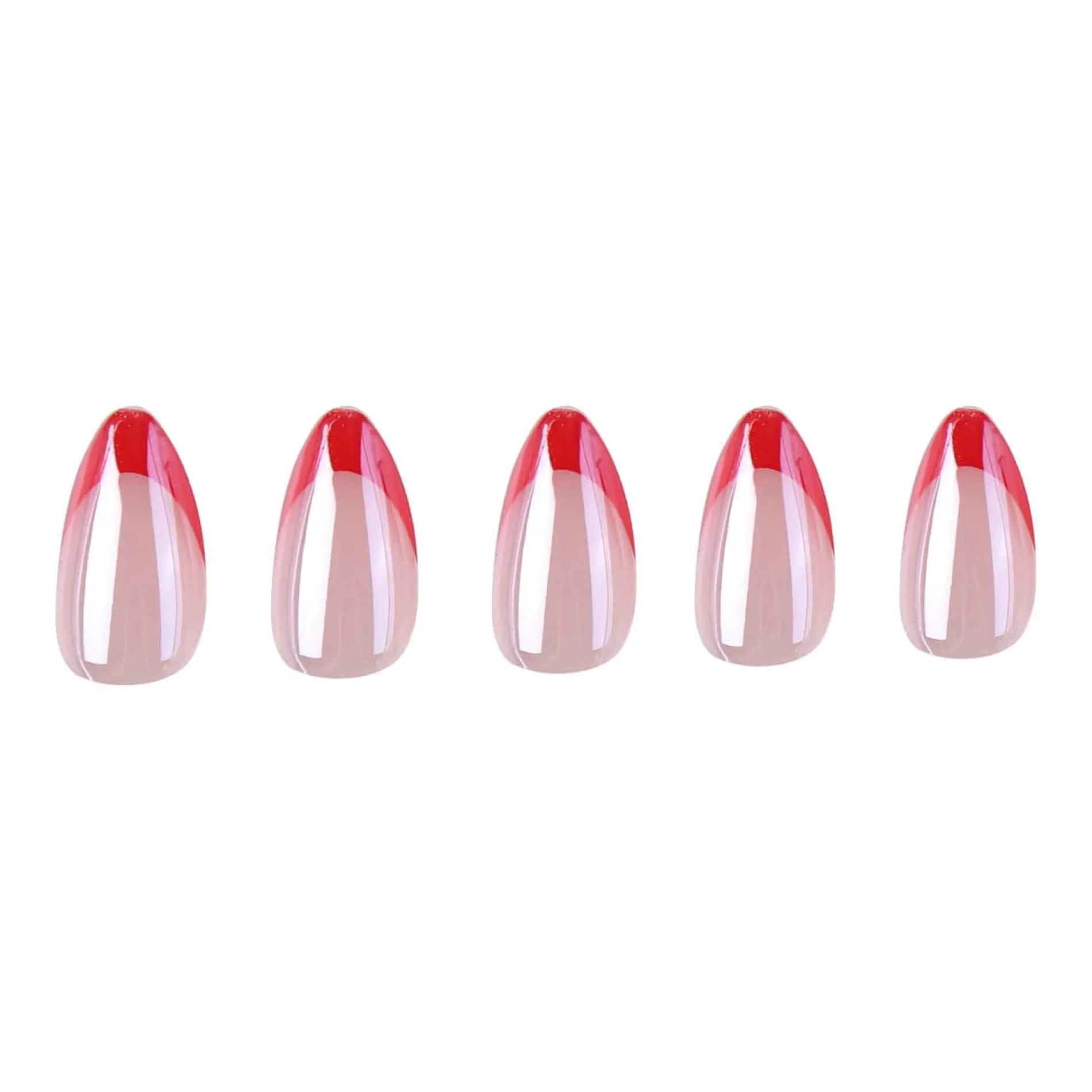Fiery French Press On Nails - Short Almond
