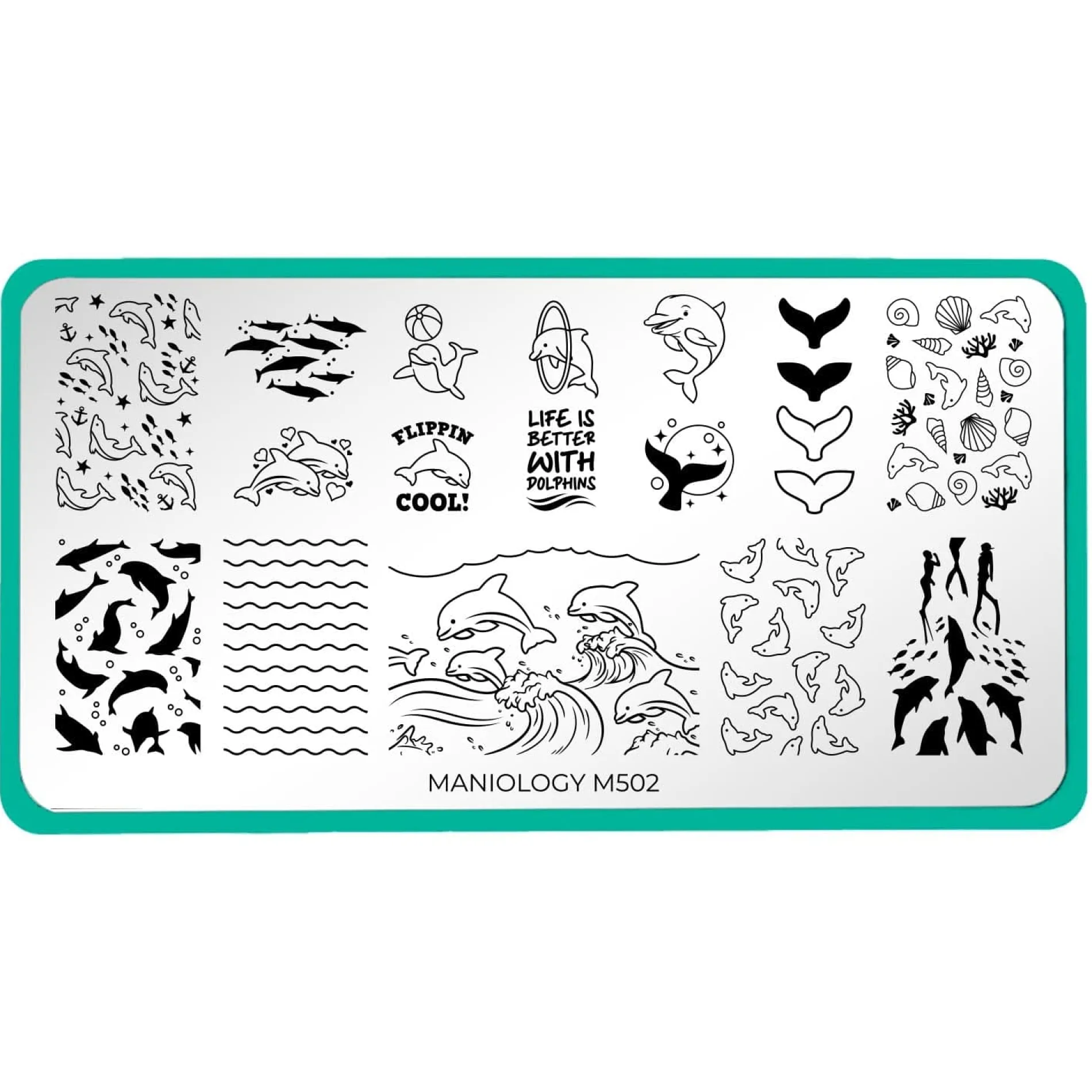 Flippin Dolphins (M502) - Nail Stamping Plate
