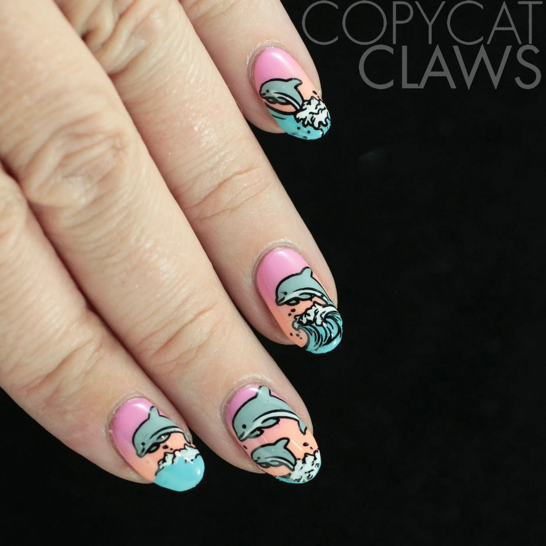 Flippin Dolphins (M502) - Nail Stamping Plate