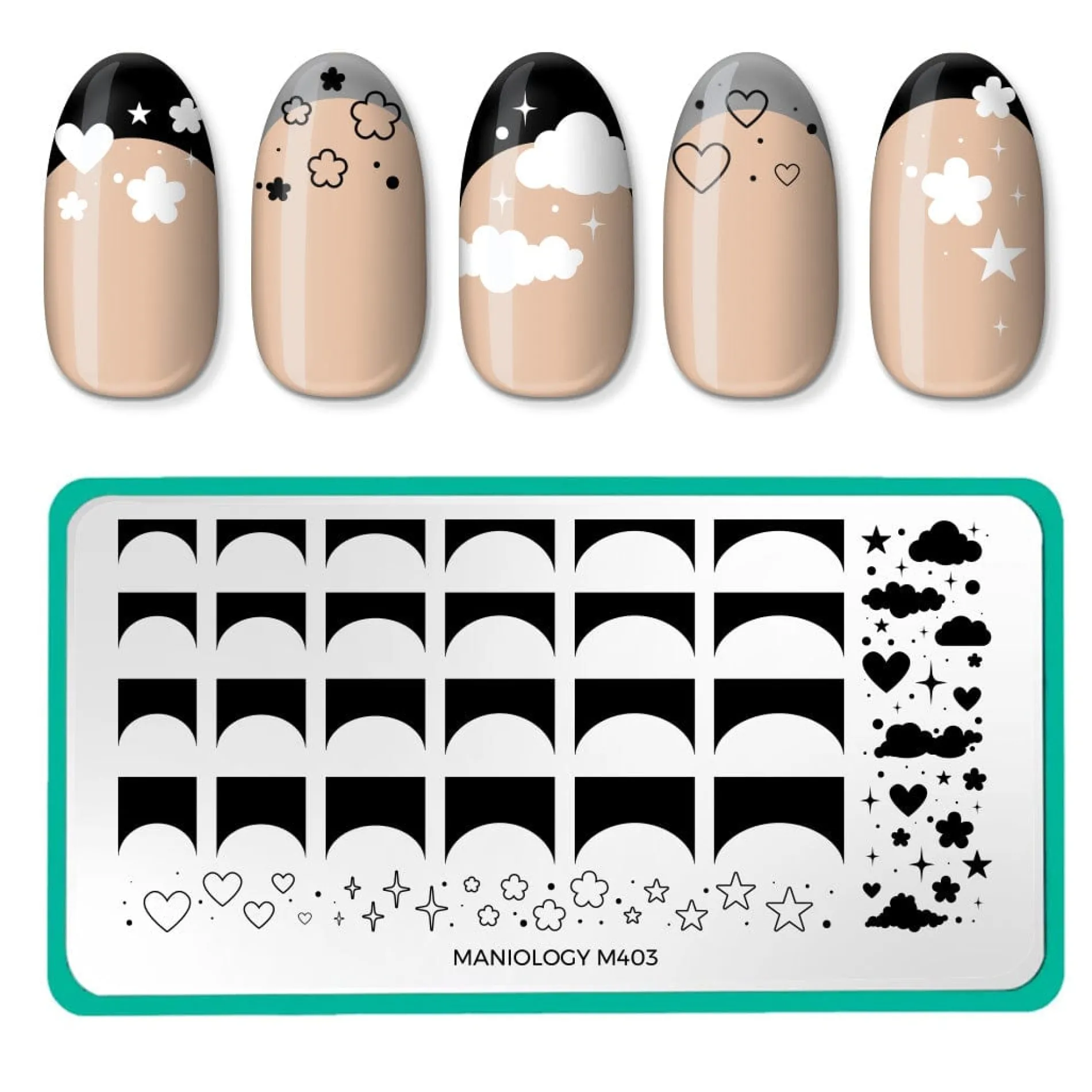 French Cloudscape (M403) - Nail Stamping Plate