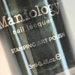 Ghostlight Gleam (B562) - Black with Iridescent Green Shimmer Stamping Polish