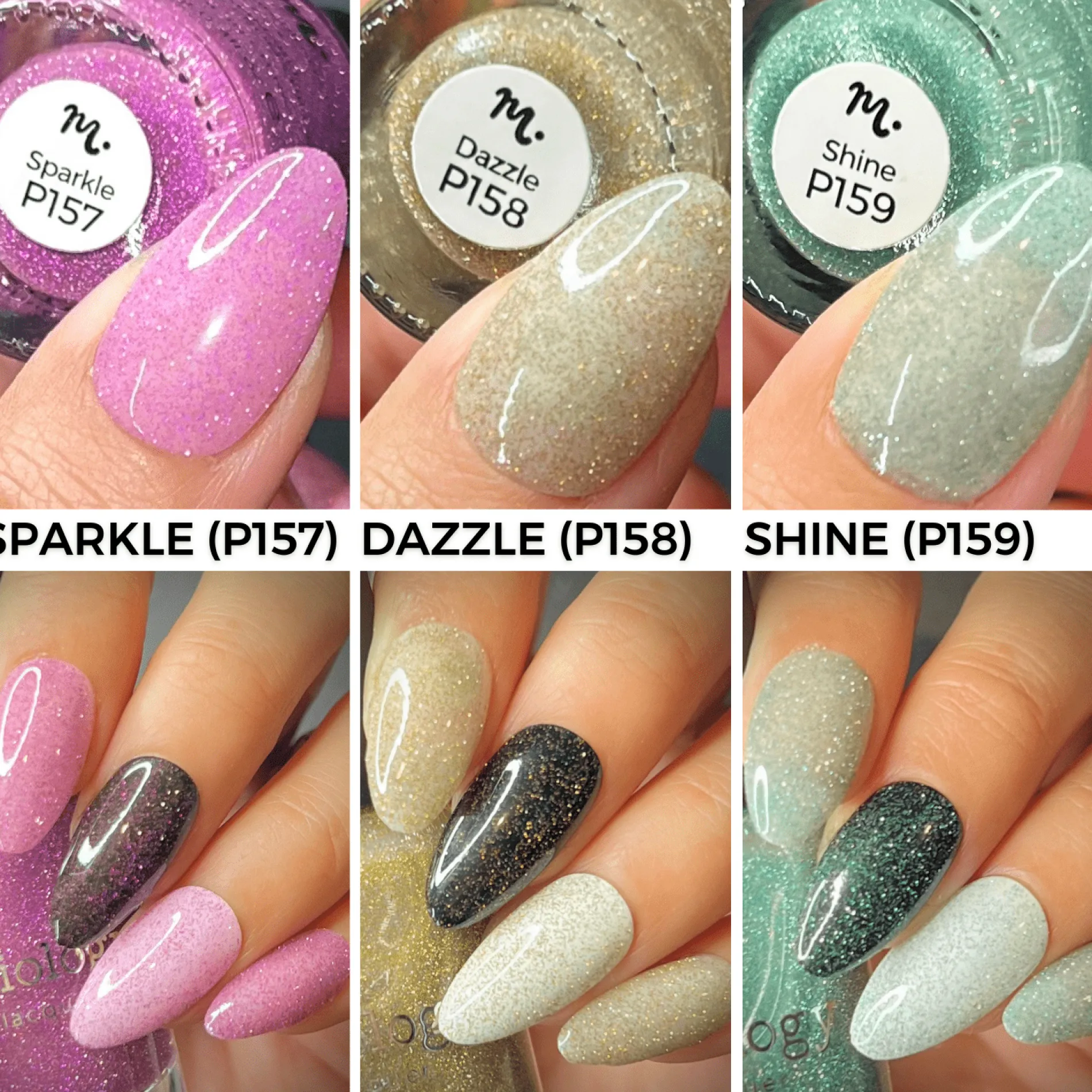 Glitter Bomb: 3-Piece Reflective Glitter Nail Polish Set