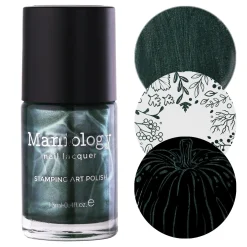 Harvest Hues: Falling Leaves (B529) - Green Metallic Stamping Polish