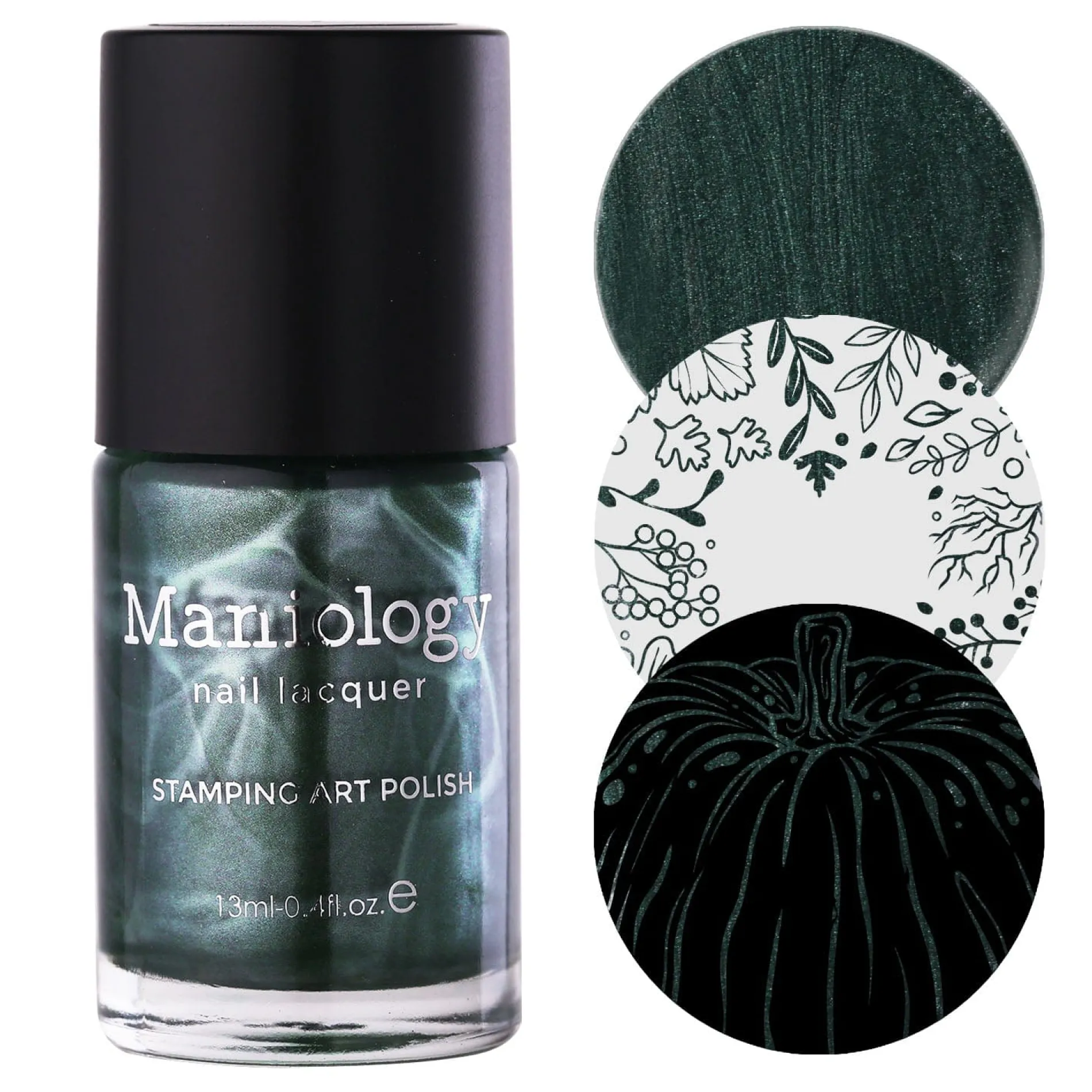 Harvest Hues: Falling Leaves (B529) - Green Metallic Stamping Polish