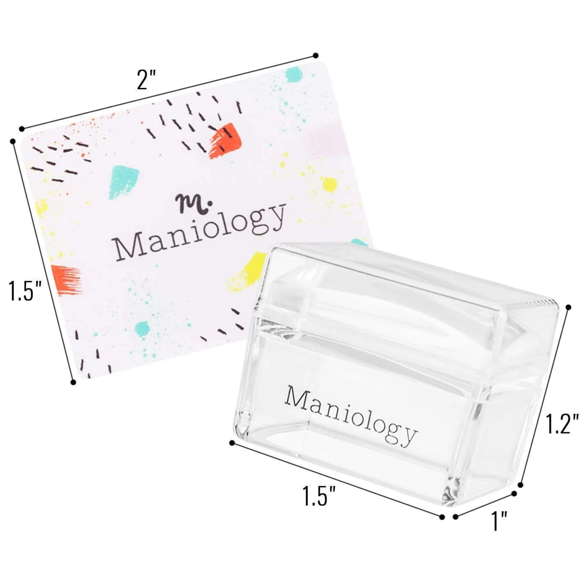 Ice Cube Clear Rectangular Stamper w/ Scraper Card