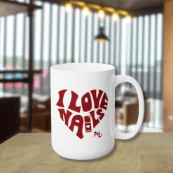 I Love Nails Ceramic Coffee Mug 15oz