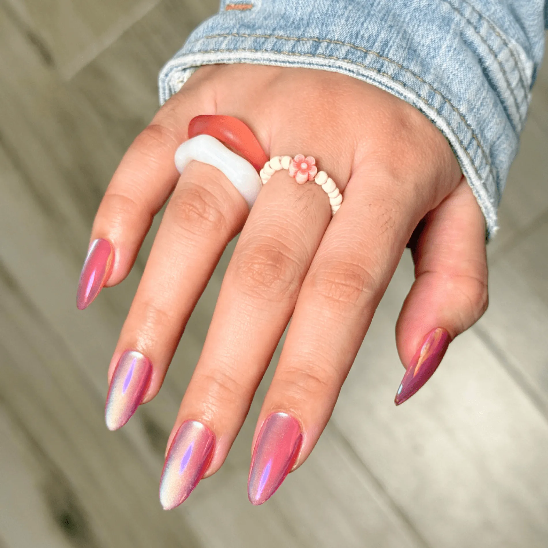 Magnetic Angel Press On Nails - Medium Almond
