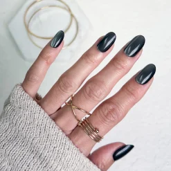 Magnetic Metal Press On Nails - Short Round