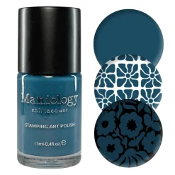 Midnight Maija (B542) - Cream Blue Stamping Polish