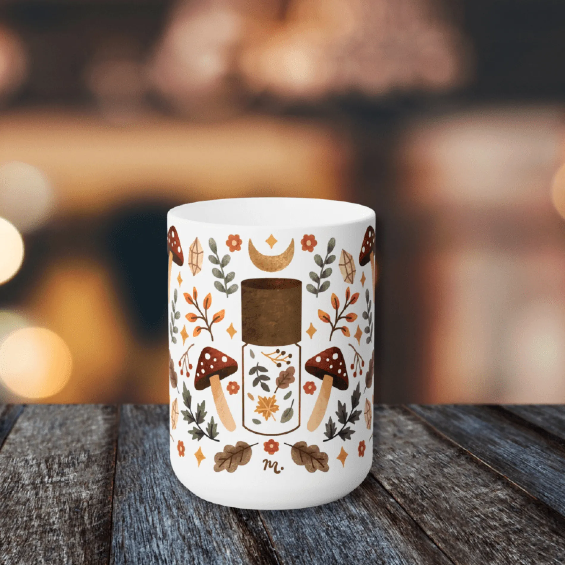 Mystic Garden Ceramic Coffee Mug 15oz