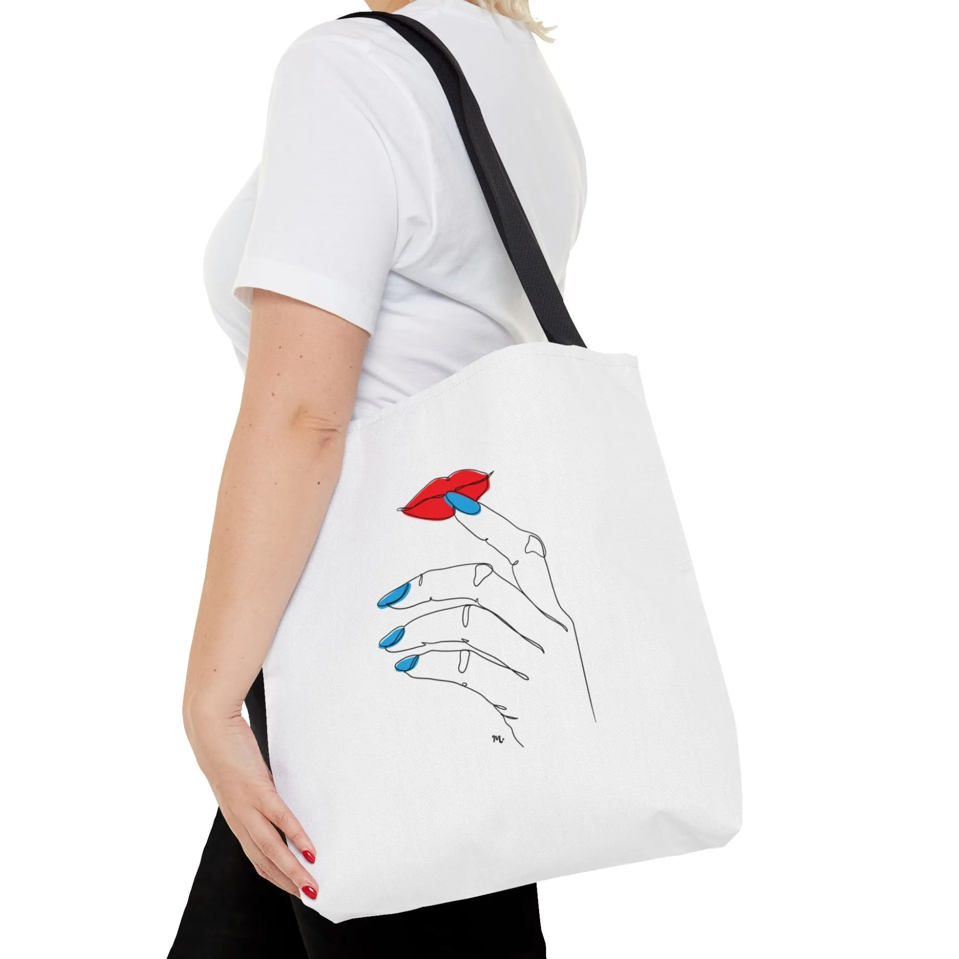 Nail Line Art Tote Bag