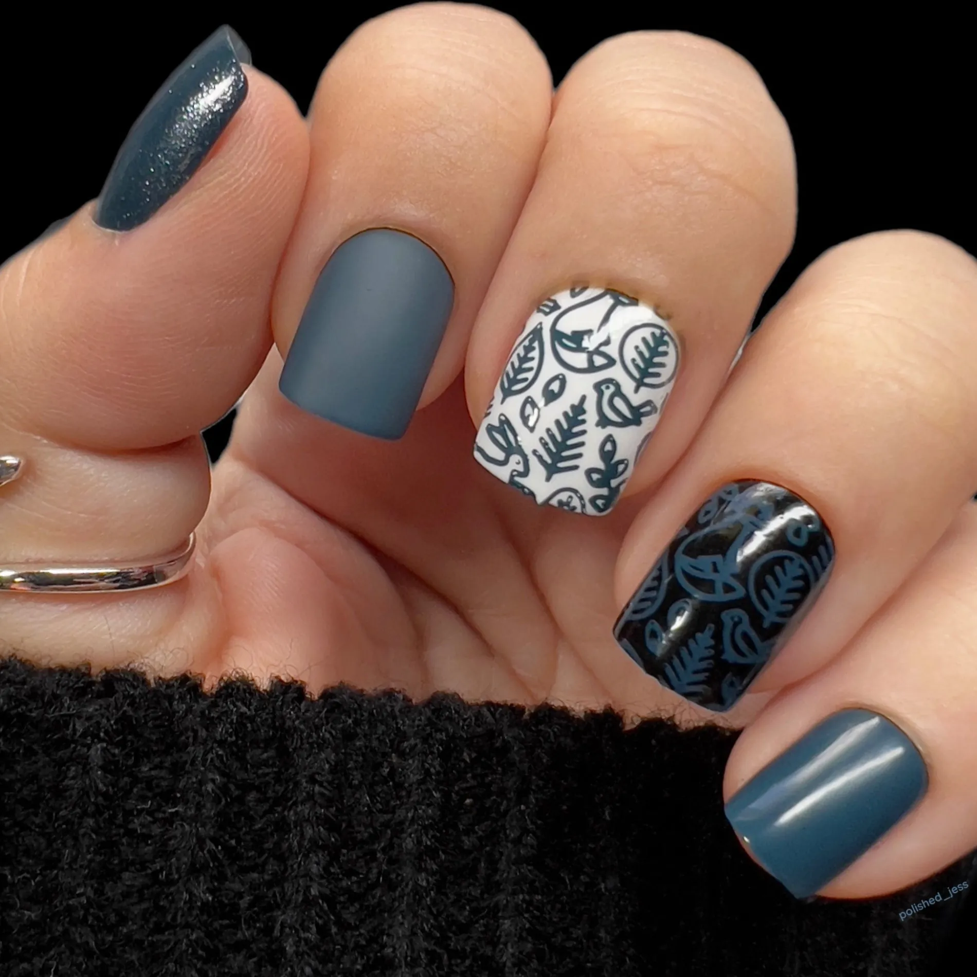 Night Forest: Dusk (B300) Dark Blue Stamping Polish