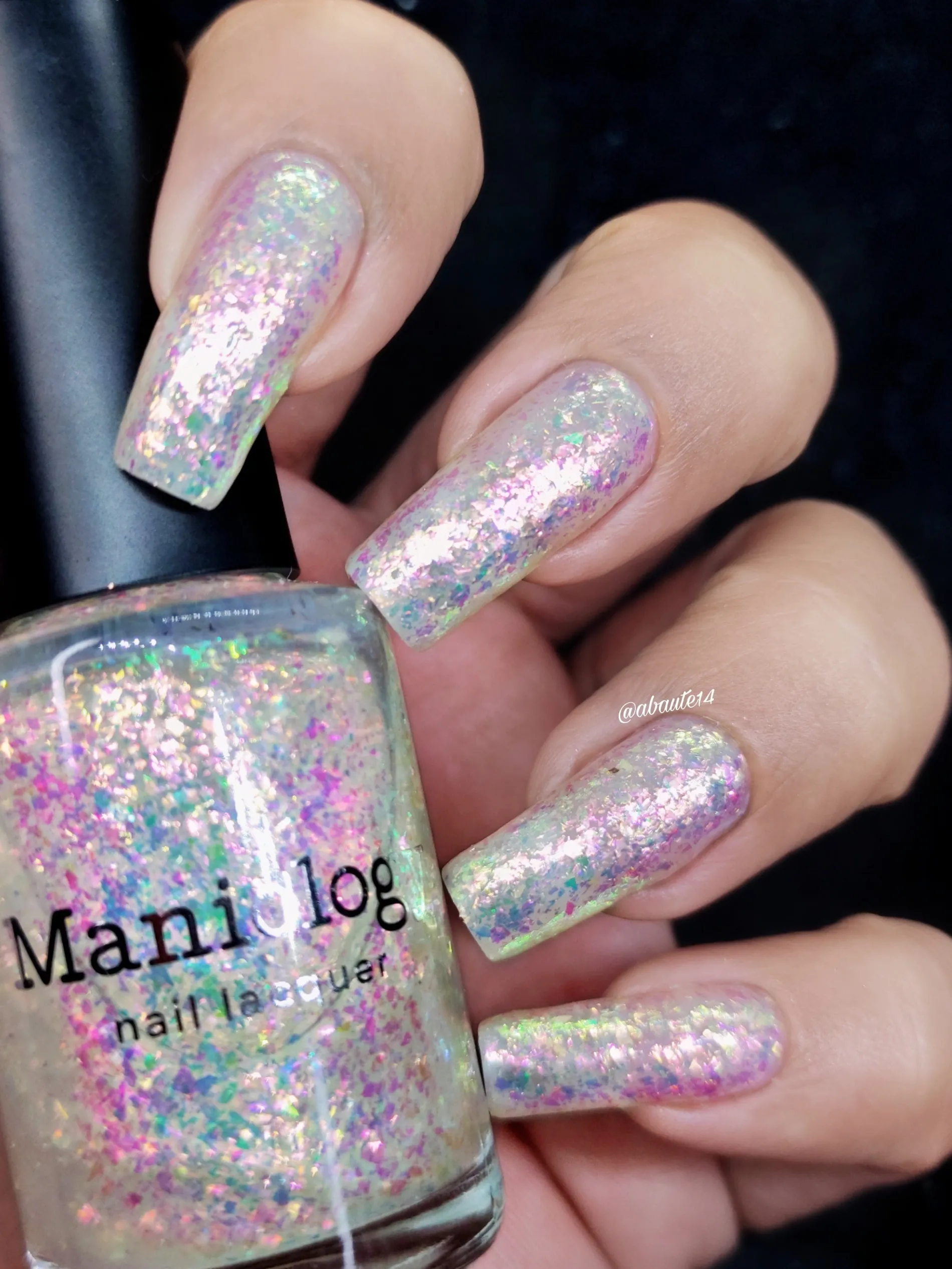 Ocean Crush: Deep Dive (P147) - Iridescent Green/Pink Jelly Flakies Nail Polish
