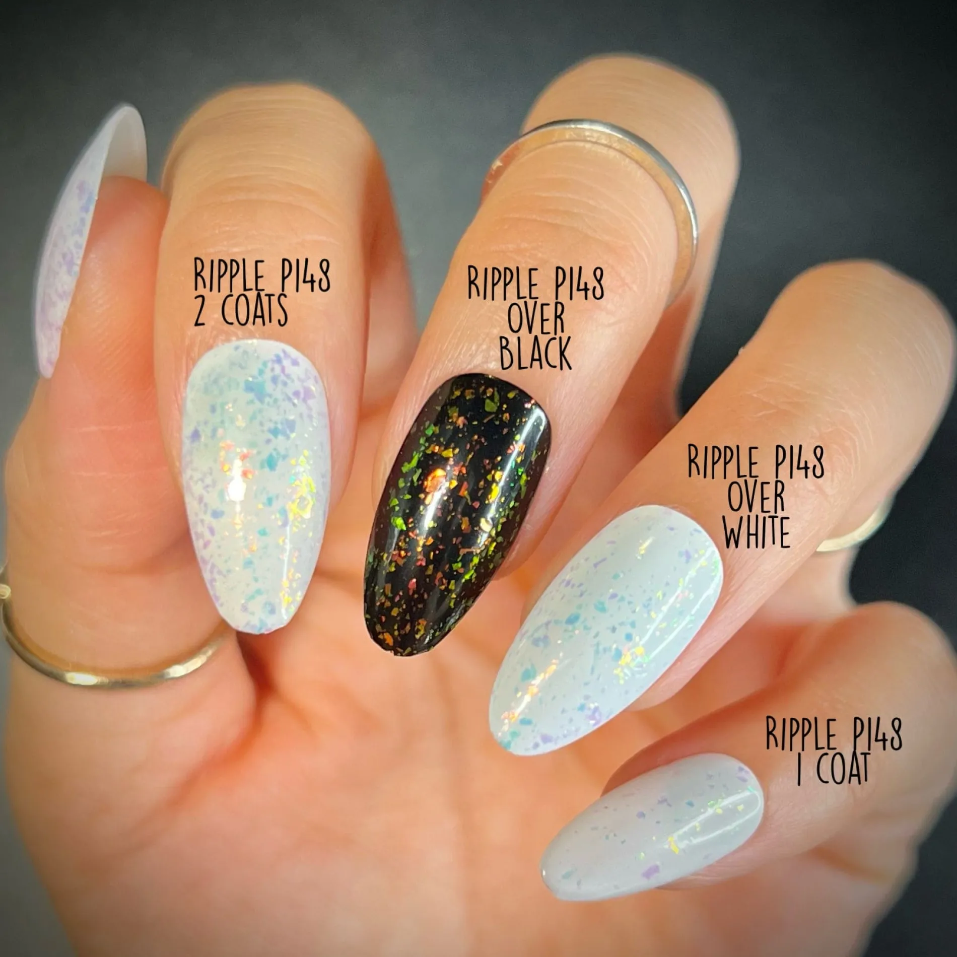 Ocean Crush: Ripple (P148) - Iridescent Orange/Gold Jelly Flakies Nail Polish