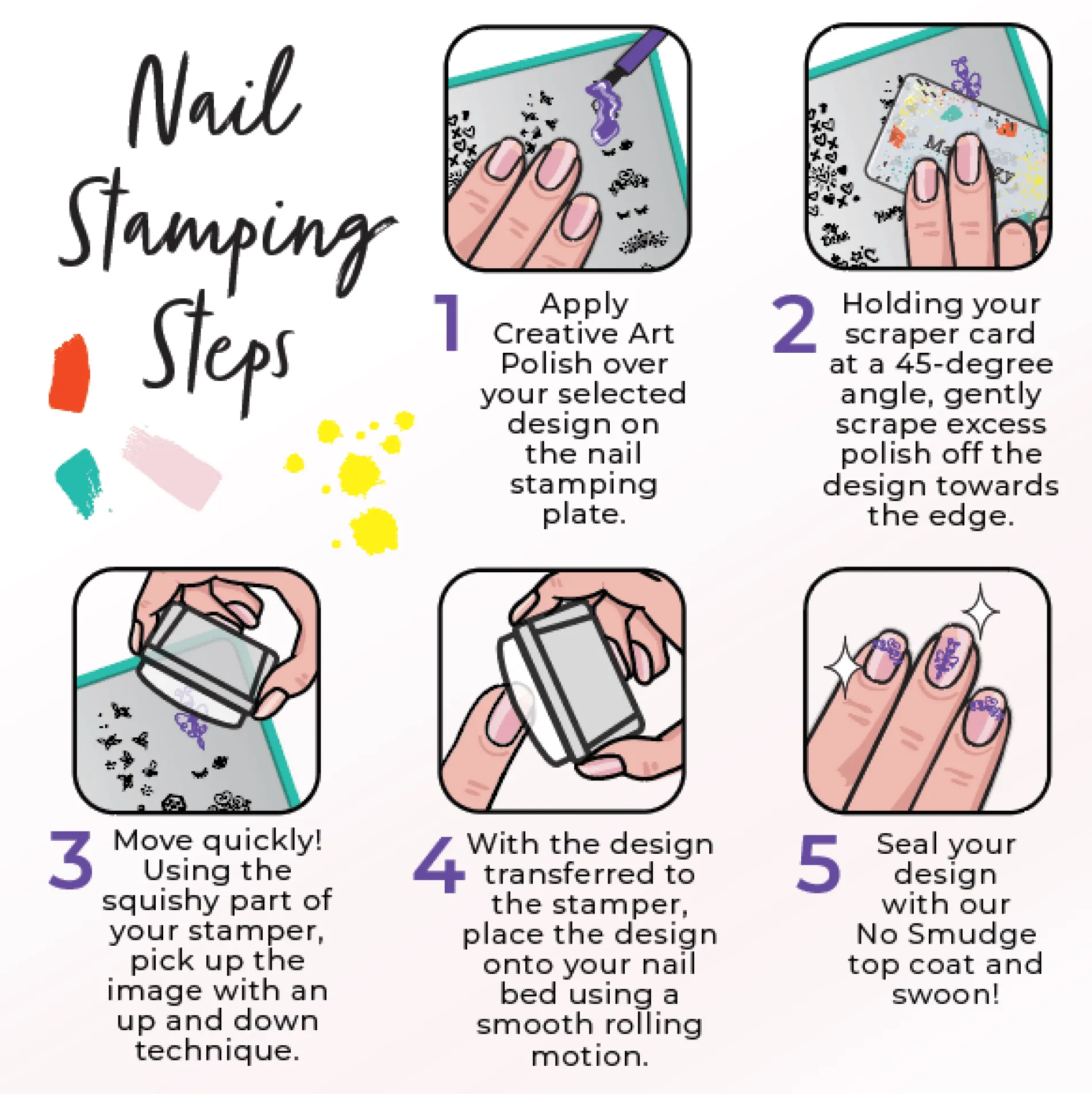 Pardon my French Stamping Bundle - 1 Plate, 2 Stamping Polishes, 1 Smudge Free Top Coat, Stamper & Scraper