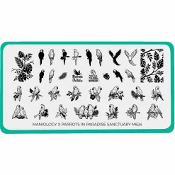 Parrots in Paradise Sanctuary (M624) - Nail Stamping Plate