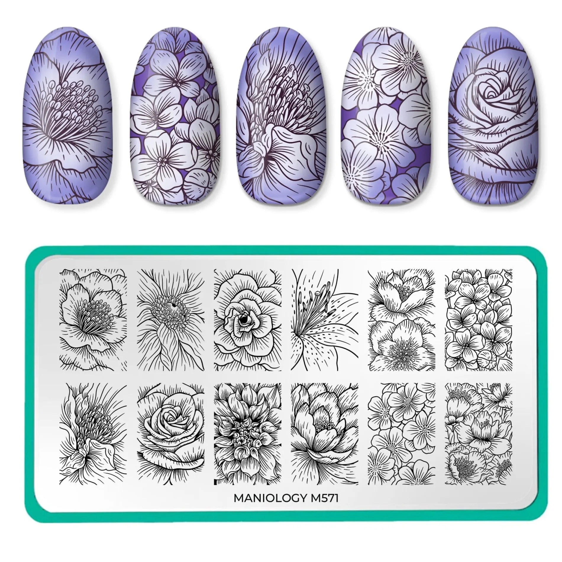Pretty Petals (M571) - Nail Stamping Plate