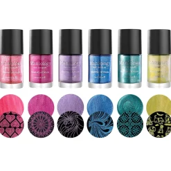 Rainbow Metallic: 6-Piece Metallic Stamping Polish Set