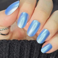 Satin Slumber: Bathrobe Bliss (P178) - Blue Smooth Metallic Nail Polish