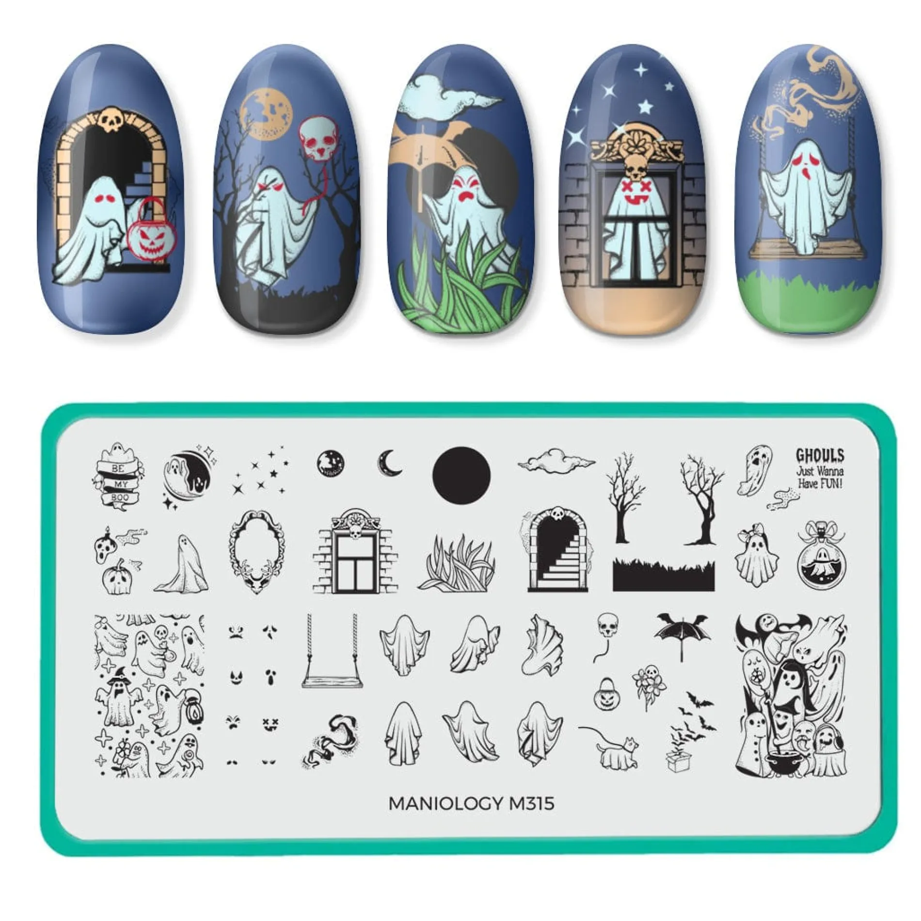 Shadowy Halloween (M312-M316) - Set of 5 Nail Stamping Plates