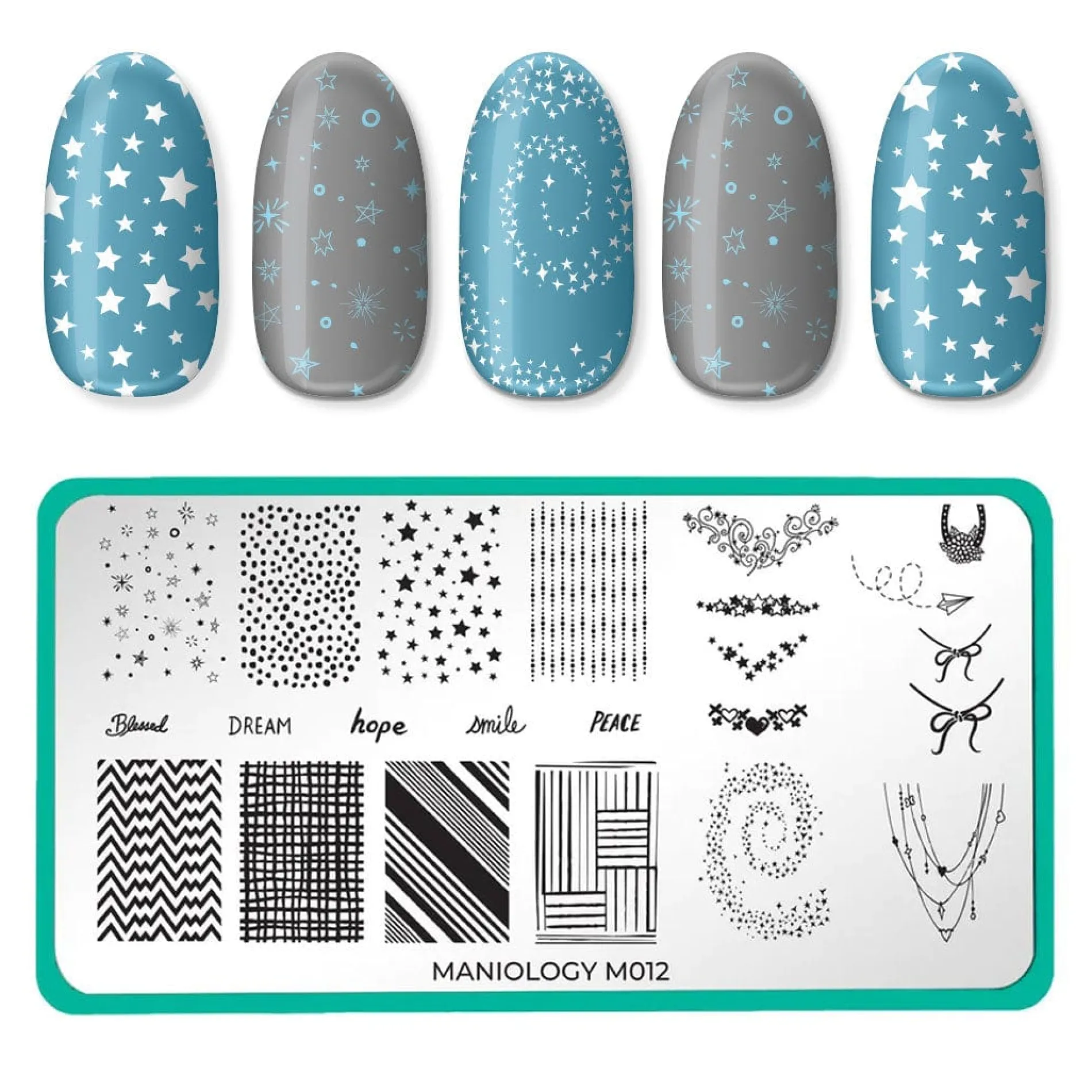 Simply Classic Nail Stamping Starter Kit with Blue Polish