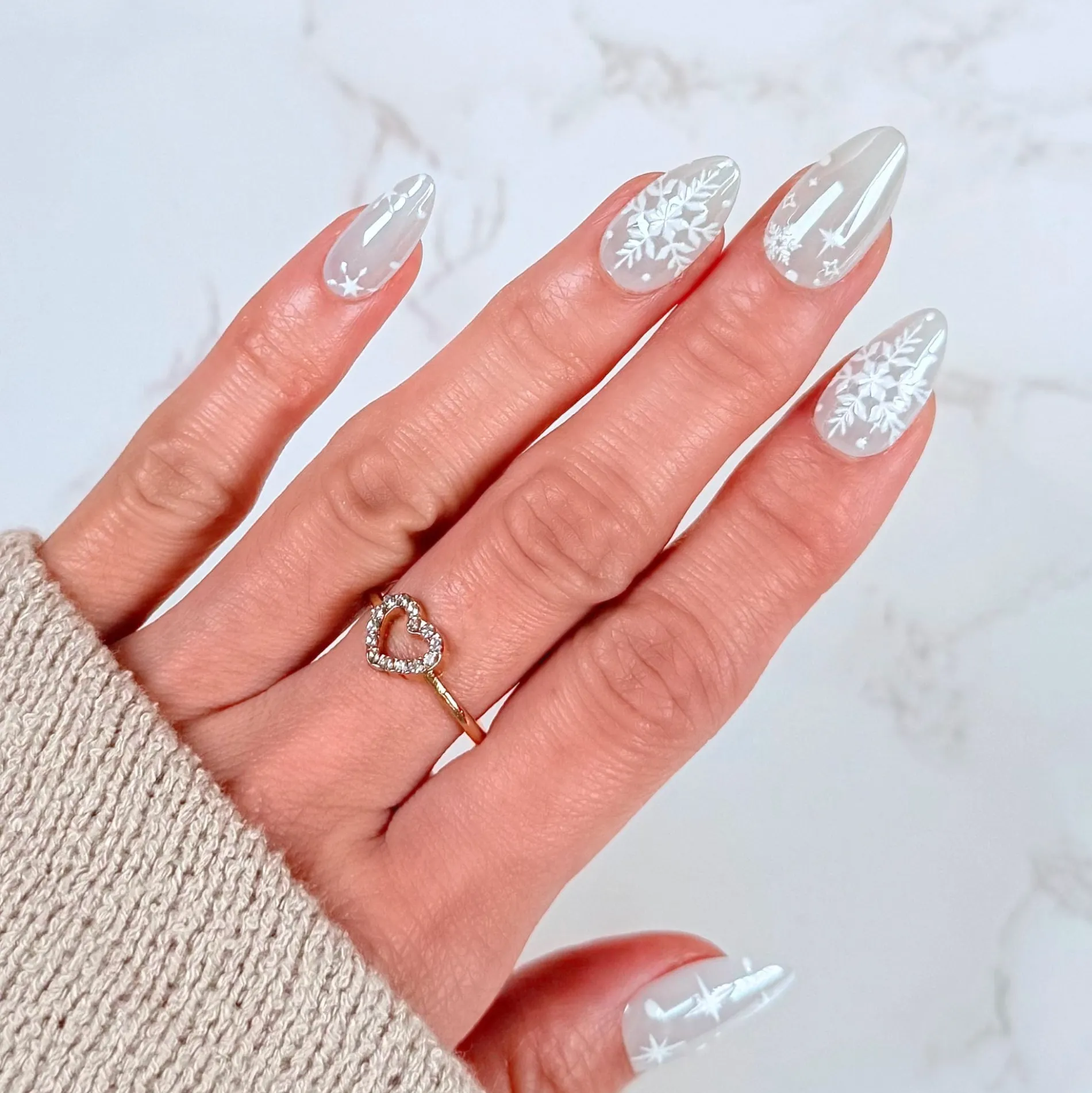 Snow Bunny Press On Nails - Short Almond