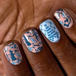 Snowflake Waltz Collection: Ballet Flats (B231)- Nude Pink Cream Stamping Polish