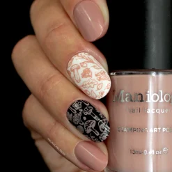 Snowflake Waltz Collection: Ballet Flats (B231)- Nude Pink Cream Stamping Polish