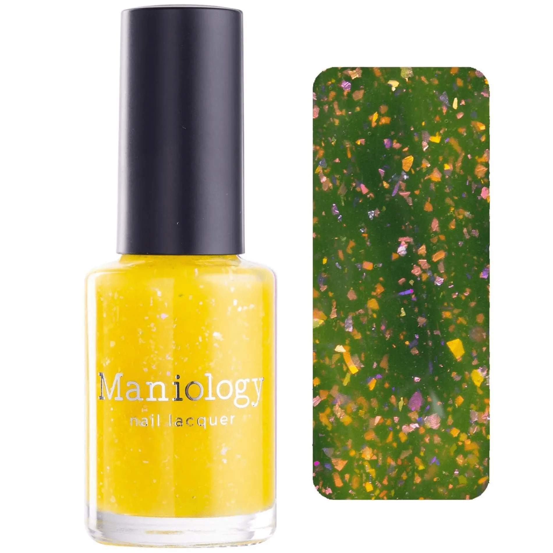Songbird: Yellow Canary (P144) - Yellow Jelly Flakies Topper Nail Polish