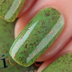 Spring Sonata: Grassy Patch (P127) - Green w/Glitter Flakies Nail Polish