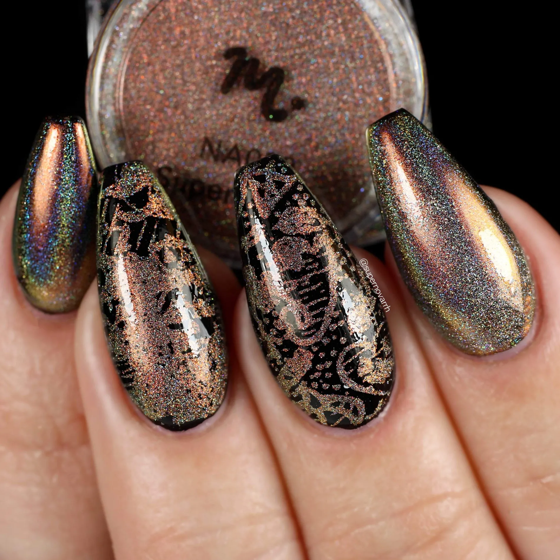Superstition (NA033) - Copper Orange Holographic Duochrome Nail Art Powder
