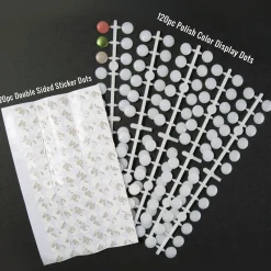 White Self-Adhesive Nail Polish Swatch Dots - Set of 120